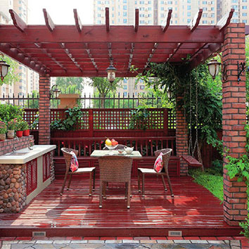 杭州別墅花園木結(jié)構(gòu)景觀6